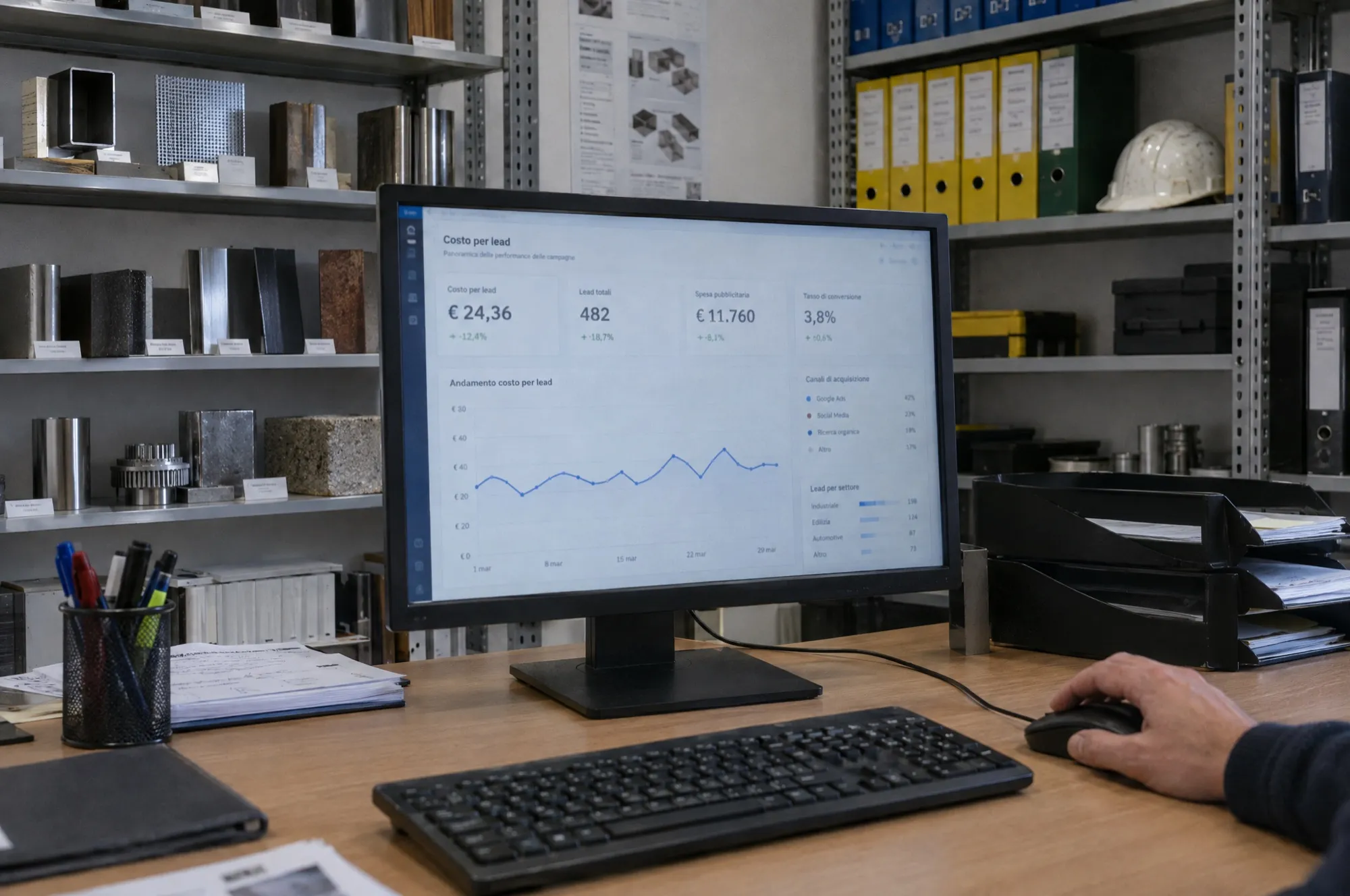 Dashboard costo per lead per campagna, vista mensile
