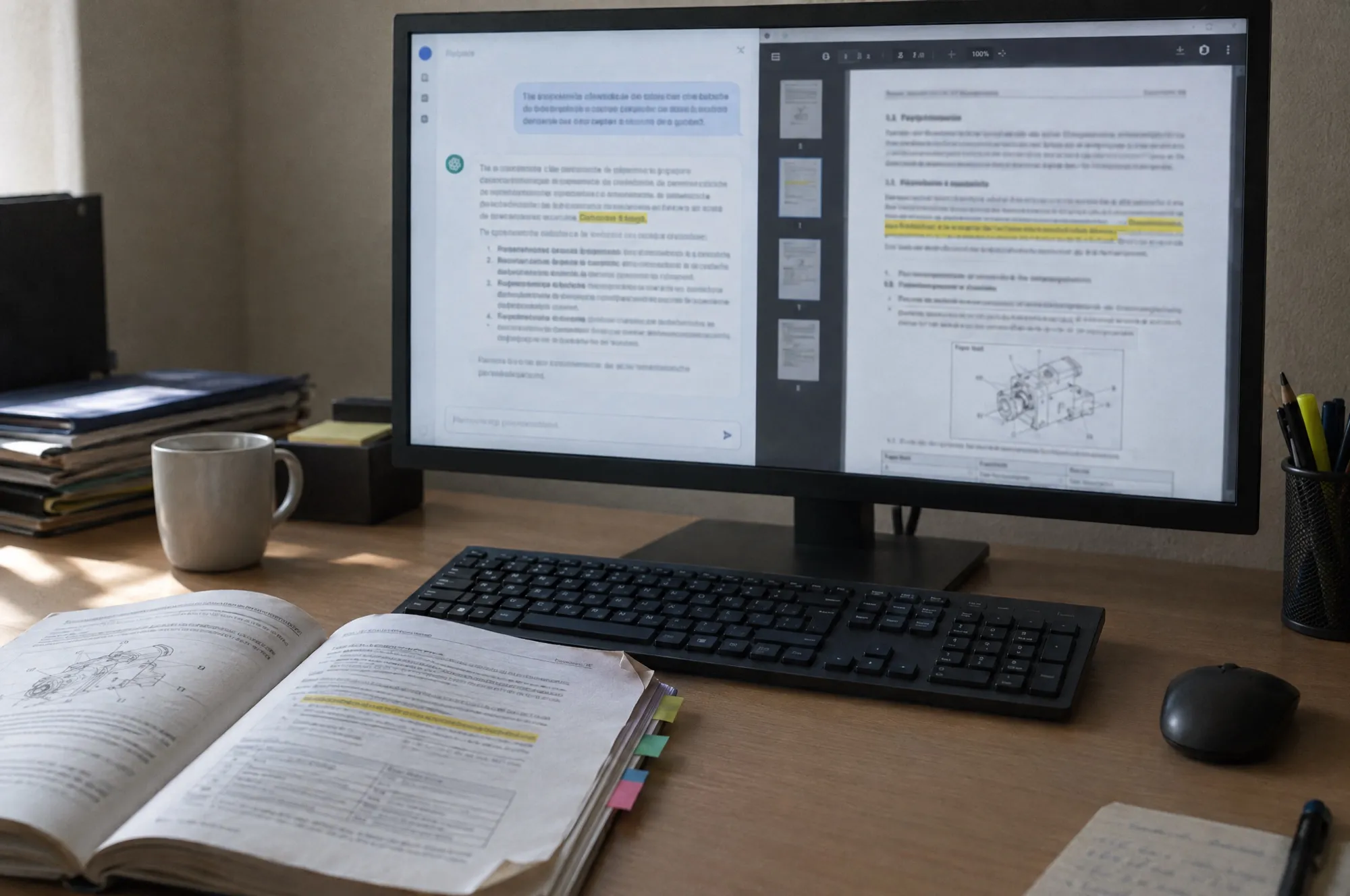 Schermata dell'assistente che risponde citando un documento aziendale
