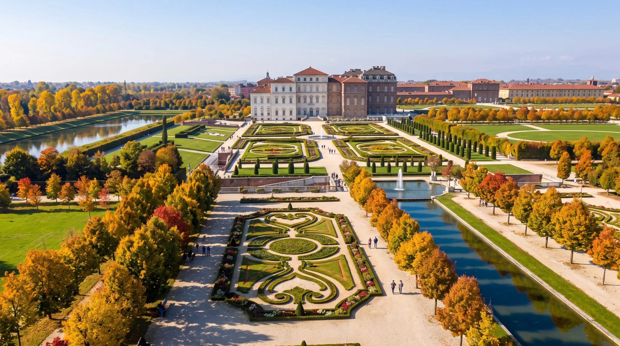 I giardini della Reggia di Venaria visti dall'alto