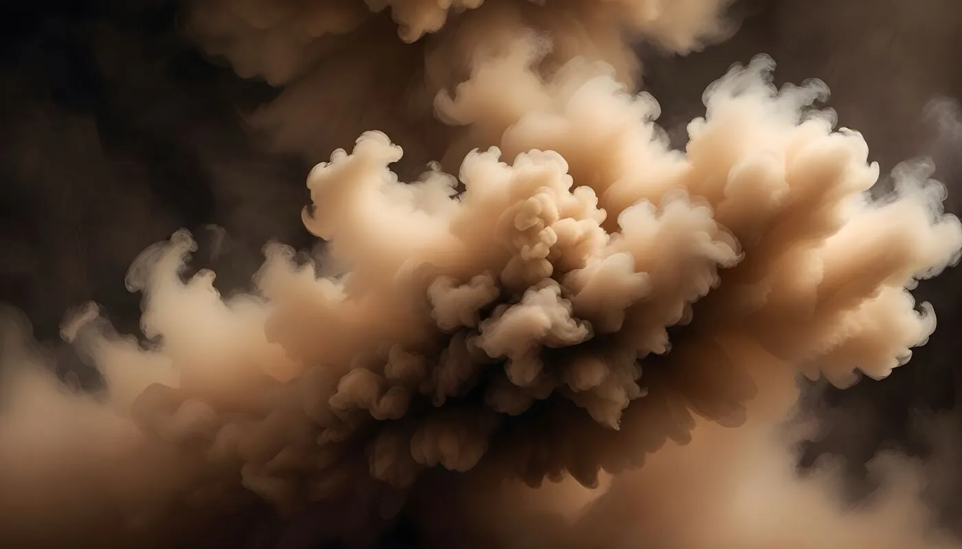 Nube di polvere industriale in sospensione