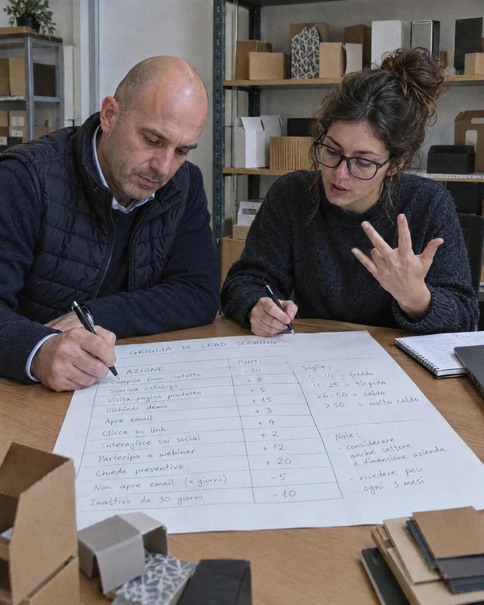 Commerciale e marketing scrivono la griglia dei punteggi