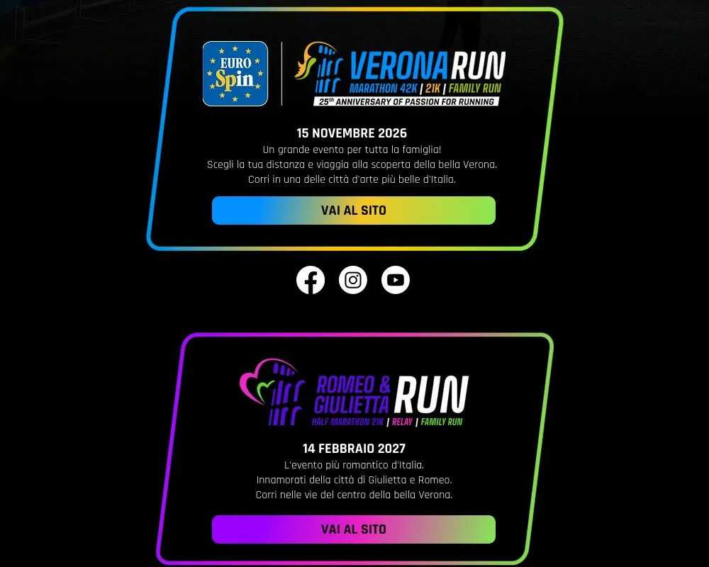 Le gare di Verona Run Events: la maratona e la Romeo & Giulietta Half Marathon
